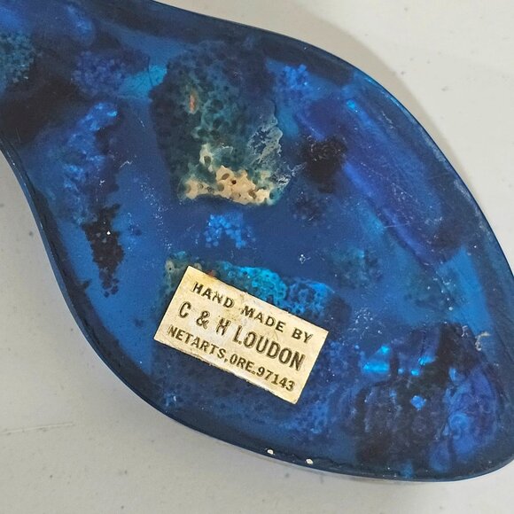 Mid Century Sea Shell Lucite Spoon Wall Art 8.5" vtg Boho 70s kitchen decor flaw - Picture 10 of 11